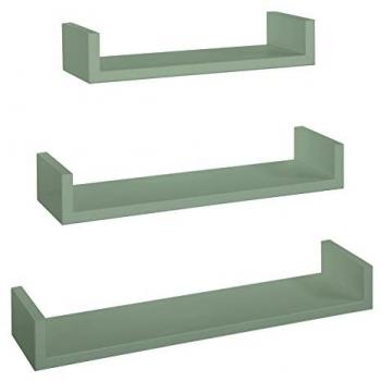 Estantes de pared mod. Calamita en color verde azulado - conjunto de 3 piezas