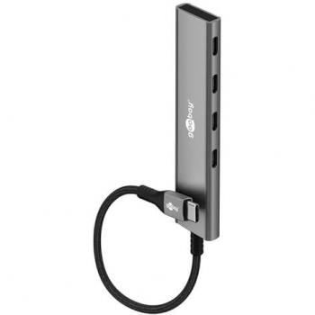 Hub USB-C Slim 4 Puertos - 5 Gbit/s, Carcasa de Aluminio, Compatible con MacBook, iPhone, Android y Windows/macOS/Linux