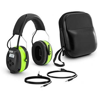 Auriculares de Protección Auditiva con Bluetooth - Micrófono - Pantalla LCD - Batería Recargable - Verde