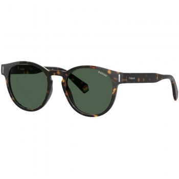Polaroid Round Unisex Dark Havana Green Polarized Sunglasses - Brown - One Size