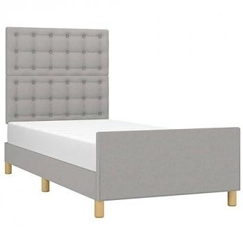 Estructura de cama con cabecero de tela gris claro 80x200 cm vidaXL