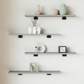 Estantes de pared Sonoma gris 60x10x1,5 cm madera multicapa 4 piezas