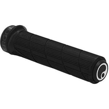 Puños Ergon GD1 Evo Factory, color negro claro, diseño ergonómico, material de goma para mejor agarre, absorción de vibraciones, compatible con manillares de bicicleta estándar