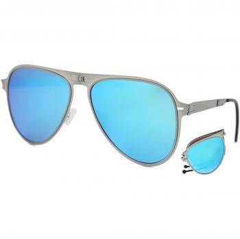 ROAV Galaxy 8101 Atlas Folding Silver Polarized Men's Sunglasses Black 59mm