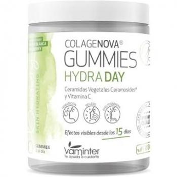 COLAGENOVA GUMMIES HYDRA DAY 60 GUMMIES, Gummies Cuidado de la Piel de Día, Tratamiento de Hidratación, Gominolas de Ceramidas Vegetales y Vitamina C, S
