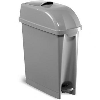 TTS Cleaning 00005481 Elle recipiente de polipropileno, tapa a Botola, Pedal, Capacidad 17 L, gris