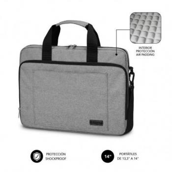 Subblim Air Padding Laptop Bag para Portátiles hasta 14 con Cinta para Trolley en Color Gris
