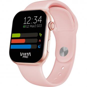 Reloj Inteligente Vieta Pro LIKE Rosa - Smartwatch con pantalla táctil, monitor de frecuencia cardíaca, seguimiento de actividad física, notificaciones de smartphone, resistencia al agua IP68 y batería de larga duración