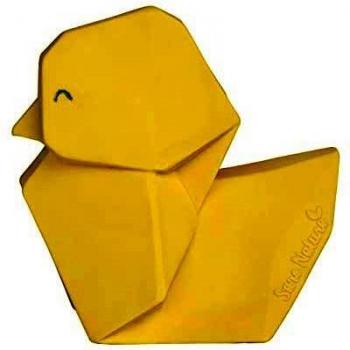 SARO - Nature Toy “Patito Origami - Juguete Mordedor 100% Caucho Natural