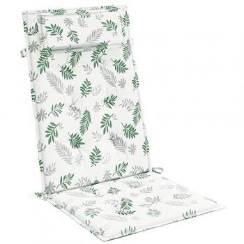 Cojines silla respaldo alto 6 uds tela Oxford estampado hojas Verde