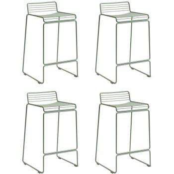 Set de 4 taburetes de Bar Hee Verde fall/lacado/43x45x76cm/altura del Asiento: 65cm/para Interior y Exterior