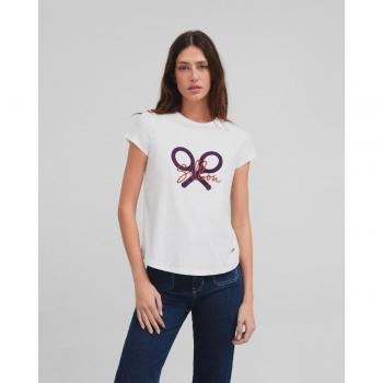 Silbon - Camiseta de mujer manga corta dibujo frontal
