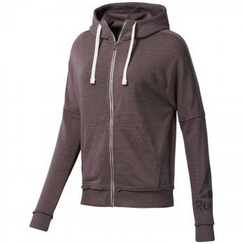 Reebok TE Marble Logo FZ Sudadera, Mujer, Gris