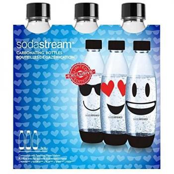 SodaStream 30000142 Emoji Pack de 3 botellas gran plástico azul 26,5 x 9 x 26 cm)