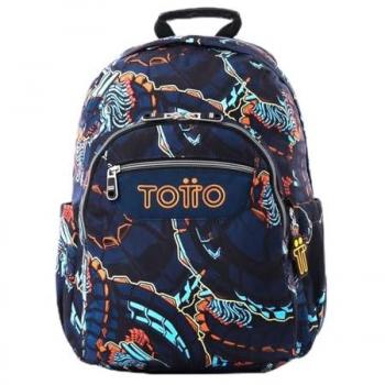Mochila Escolar Acuareles Zord - Adaptable a Carro, 20L, Espaldar Ergonómico, Bolsillo para PC 14, Bolsillos para Botella, Estampado Azul