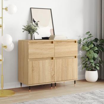 Aparadores 2 uds madera de ingeniería 40x35x70 cm, Mueble de Almacenaje de Salón, Buffet para salón, Armario Auxiliar, Armario de Almacenamiento, color Marrón roble Sonoma