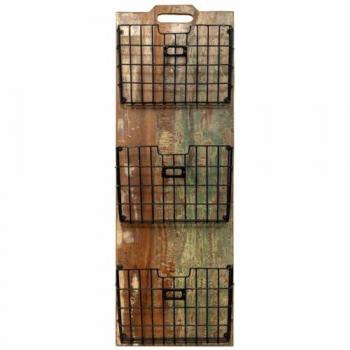 Estantería de Madera y Metal Marrón Alexandra House 33x10x90 cm