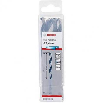 Bosch Professional 10 brocas helicoidales HSS PointTeQ, para metal, 9.4 x 81 x 125 mm, accesorio de taladro