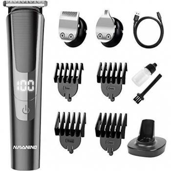 NAVANINO Cortapelos Hombre, Cortapelos Hombre Profesional Maquina Cortar Pelo Maquina Cortadora de Pelo Recargable Carga USB Ajuste de Doble Velocidad de Doble Hoja Cruzada Mudo adecuado para el hogar