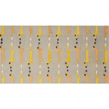 Alfombra Infantil de Algodón y Poliéster Gris con Estampado de Zorros 80 x 150 cm para Sala de Juegos