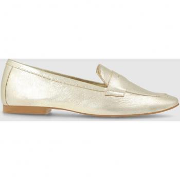 Mocasines planos de mujer en piel color dorado Lodi