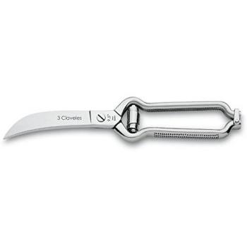 3Claveles 434 - Tijera trincha aves de 9.5 pulgadas, inox, con cierre de seguridad