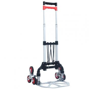 vidaXL Foldable Stair Transport Trolley 70 kg Aluminium Silver
