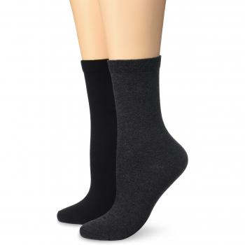 DIM Algodon señora x 2, Calcetines Mujer, Gris/Negro, 39/42