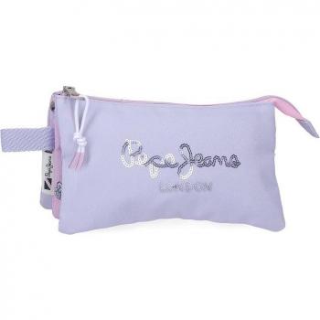 Estuche Pepe Jeans Becca Triple Compartimento Morado