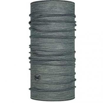 Buff Merino Lightweight Solid Tube Scarf - Unisex Grey Neck Warmer, Multifunctional Bandana, Light Grey, One Size