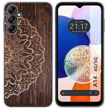 Funda de Silicona Gel TPU para Samsung Galaxy A14 4G/5G Diseño Madera 06