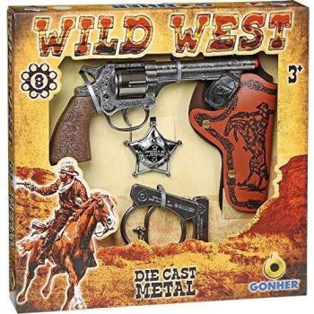 GONHER-set cowboy pistola esposas, color plata, sin talla