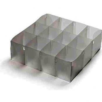Compactor Organizador de cajón 12 huecos, Fabricado en polipropileno, Color translúcido, Tamaño, 30.5 x 30.5 x 10 cm, RAN6319