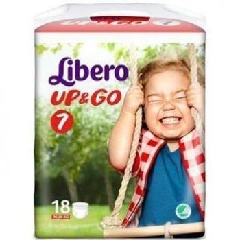 Pañales Libero Up&Go Talla 7 (16-26 kg) - 18 Piezas, tipo mutandina prácticos y cómodos