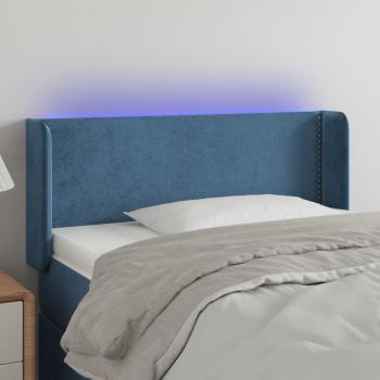 Cabecero LED de Terciopelo Azul Oscuro 93x16x78/88 cm