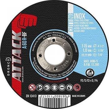 Dronco - A60RATTACK-115 Discos de corte Inox 115x1