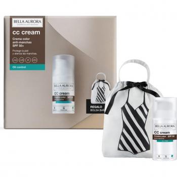 Bella Aurora - Pack Solar CC Cream SPF50+ Oil Free con Bolsa Bañador