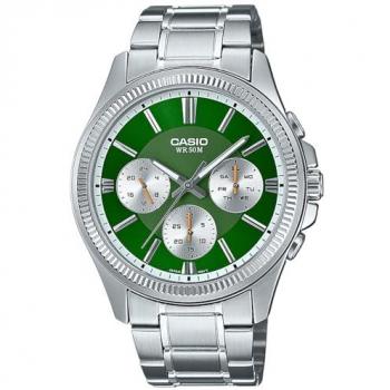 Reloj de Hombre Casio MTP-1375PD-3AVEF Multifuncional Analógico de Acero Inoxidable con Esfera Verde