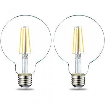 Amazon Basics - Bombilla LED de globo E27 Edison con rosca G93, de 7 W