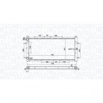 Radiador de refrigeración del motor MAGNETI MARELLI 350213174600
