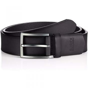 Cinturón de cuero negro EUREX para hombre, talla 105, estilo HERRENGÜRTEL