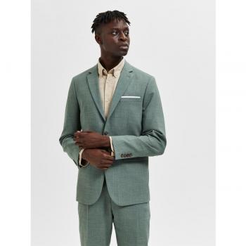 Americana de traje Slim Fit de lino en color verde Oasis de Selected