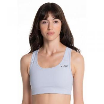 Sujetador Deportivo Nox Pro Mujer Blanco Gris S