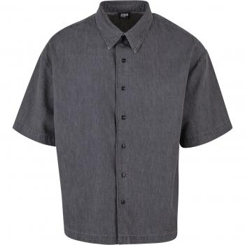 Urban Classics Lightweight Denim Short-Sleeved Shirt for Men - Grey - Sizes S to XL
