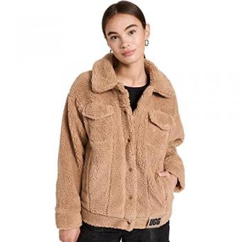 UGG Women's Frankie Sherpa Trucker Jacket in Camel, Size XS