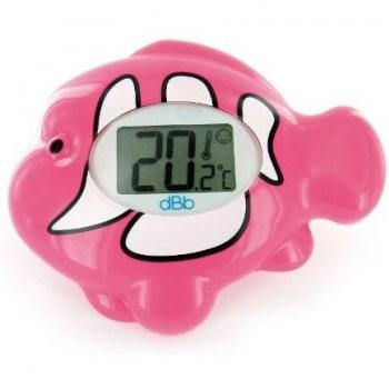 dBb Remond 341308 - Termómetro de baño electrónico con pantalla luminosa, diseño de pez, color rosa