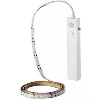Tira LED SMD2835 2.4W 1m con Sensor de Movimiento PIR IP65 Blanco Cálido 3000K a Batería