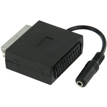 Valueline VLVP31930B02 – Adaptador SCART macho a SCART hembra con salida de audio para auriculares estéreo de 3,5 mm hembra, euroconector con salida para auriculares estéreo, color negro