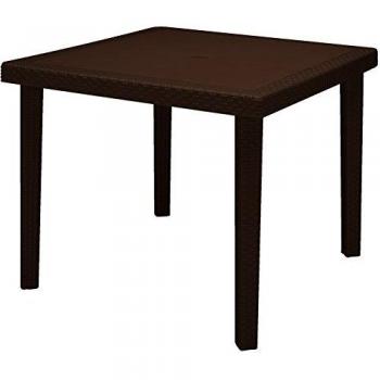 Mesas de bar cuadradas de poliratán 90x90 - Set de 12 piezas - Color Beige - Grand Soleil Bohème