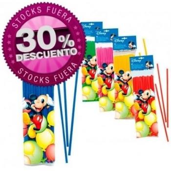 Pack 40 pajitas fiesta Mickey Disney Playful flexibles surtido